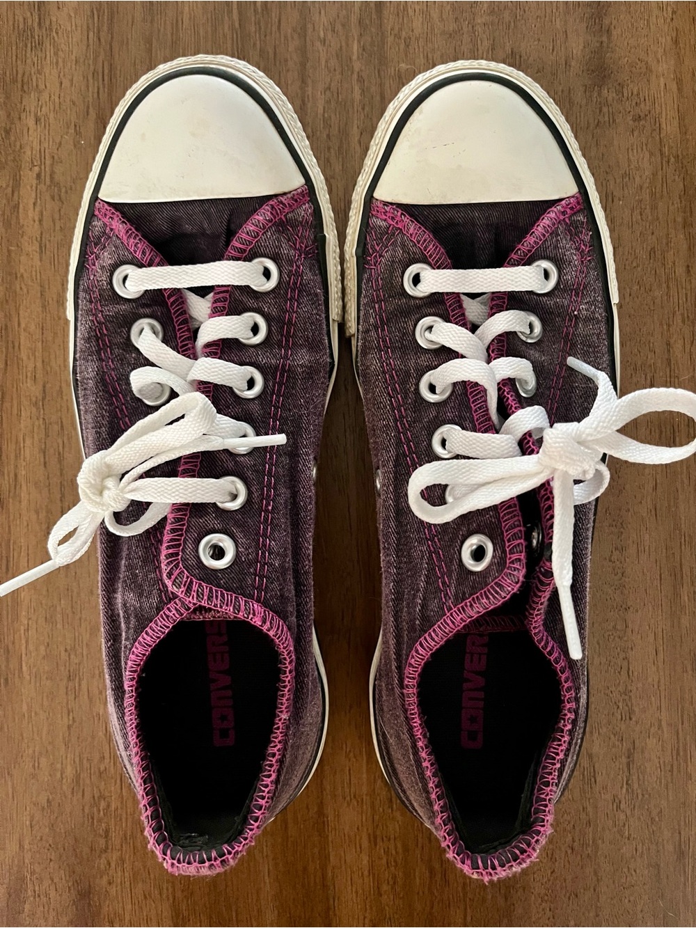 Purple Converse Low Tops Size 8